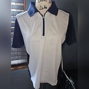 Cloverly Womans Short Sleeve Collared Top Size L